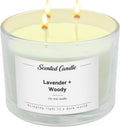 3-Wick Soy Wax Scented Candle, 420 g, Lavender and Woody