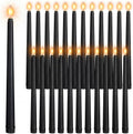 Black Flameless LED Taper Candles, Pack of 24