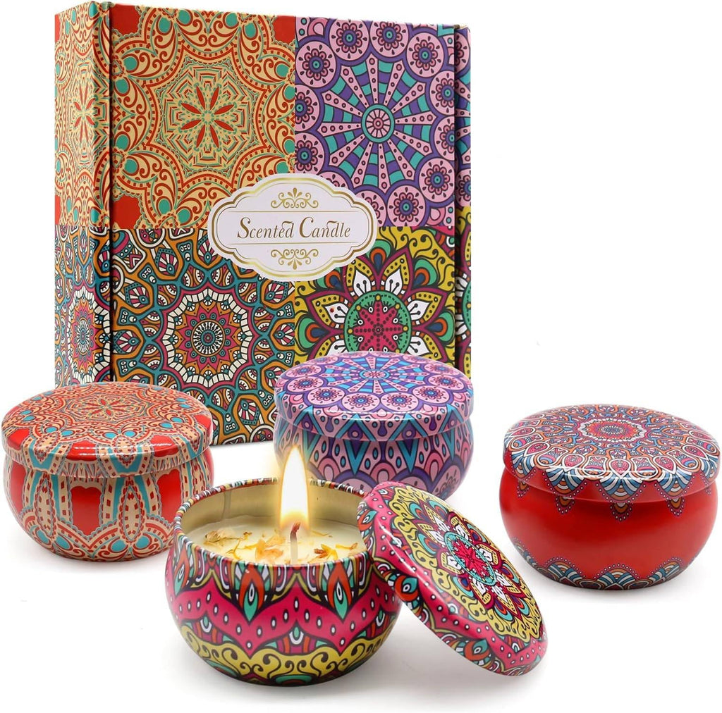 Scented Soy Candle Tin Set, 9 Scents