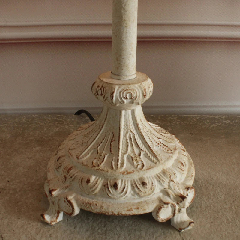 Whitewashed Turned Floor Lamp