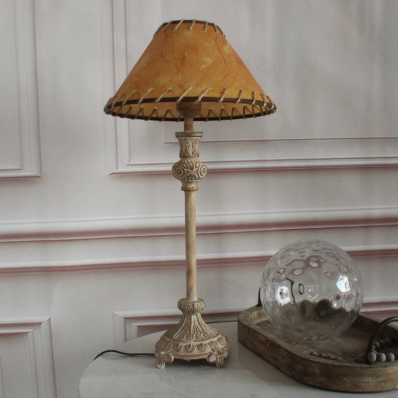 Whitewashed Turned Floor Lamp