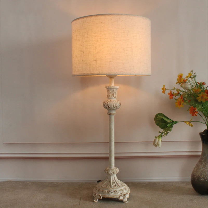 Whitewashed Turned Floor Lamp