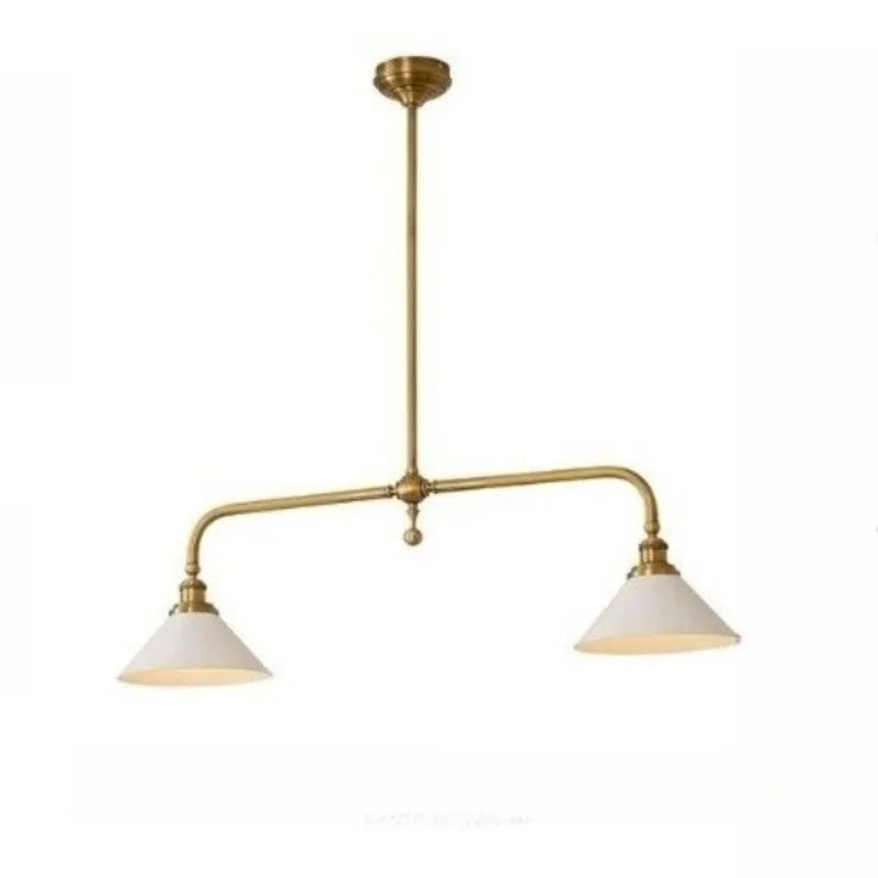 Brass Bridge Pendant Light with Cone Shades