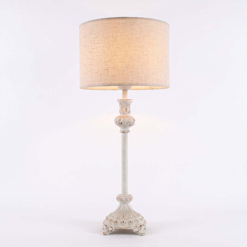 Whitewashed Turned Floor Lamp